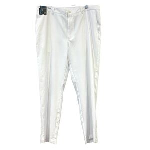 Roundtree & Yorke Womens White Extreme Comfort Seersucker Pants Size 40X30 NWT